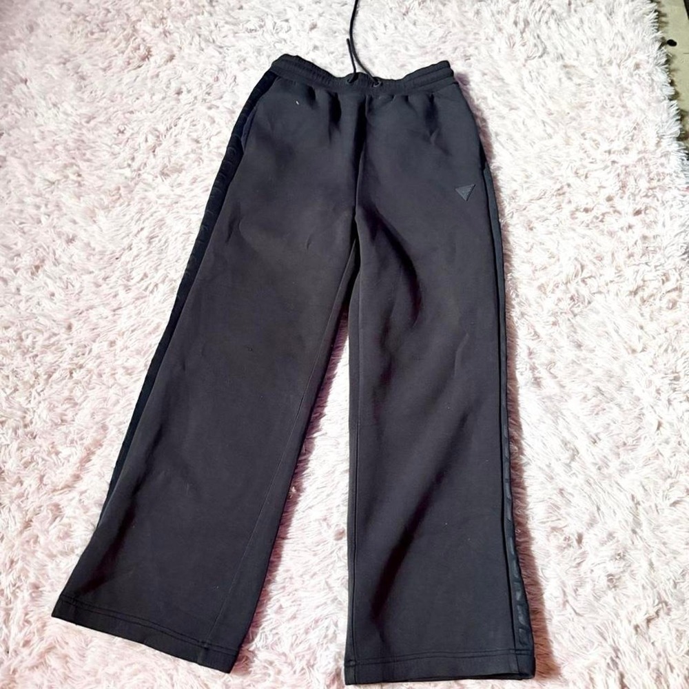 Guess Olympe Black Wide Leg Scuba Active Fitness Casual Lounge Pants Womens S